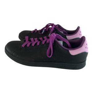 Adidas Disney Stan Smith Mens Sneakers Black Purple Leather Size 9